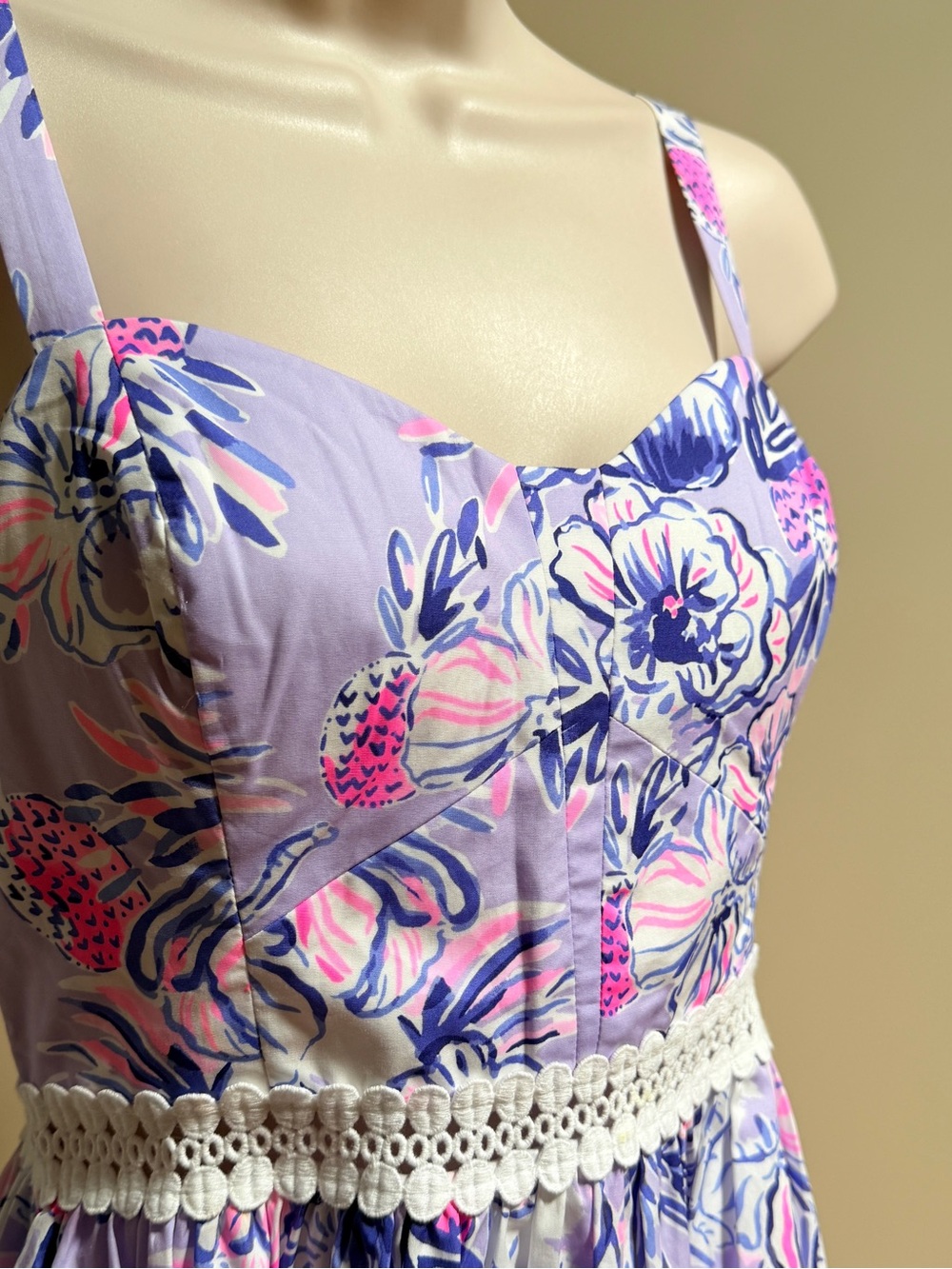 Lilly Pulitzer Lilac Floral Fit-and-Flare Mini Dress - Picture 4 of 6